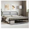 Image de Bedframe met hoofdbord metaal zwart 200x200 cm353642