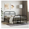 Image de Cadre de lit métal sans matelas avec pied de lit noir 120x190cm