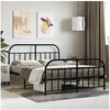 Image de Bedframe met hoofd- en voeteneinde metaal zwart 140x200 cm353654