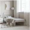 Image de Cadre de lit métal sans matelas avec tête de lit blanc 90x200cm