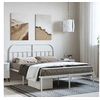 Image de Bedframe met hoofdbord metaal wit 135x190 cm353683