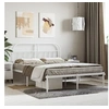Image de Cadre de lit métal sans matelas et tête de lit blanc 140x190 cm