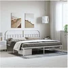 Image de Bedframe met hoofdbord metaal wit 193x203 cm353690