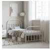 Image de Cadre de lit métal sans matelas avec pied de lit blanc 90x190cm