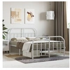 Image de Cadre de lit métal sans matelas et pied de lit blanc 120x190 cm