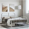 Image de Bedframe met hoofd- en voeteneinde metaal wit 135x190 cm353701