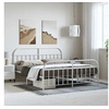 Image de Bedframe met hoofd- en voeteneinde metaal wit 183x213 cm353707