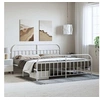 Image de Bedframe met hoofd- en voeteneinde metaal wit 193x203 cm353708