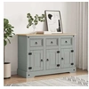 Image de Buffet Corona gris 112x43x78 cm bois massif pin mexicain, meuble de rangement, meuble de rangement de cuisine, meuble 355084