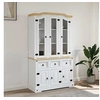 Image de Buffet haut Corona blanc 112x43x196 cm bois massif pin mexicain, armoire, armoire de rangement, buffet, armoire 355086