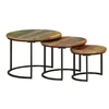 Image de Tables gigognes 3 pcs bois massif de récupération