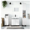 Image de Ensemble d'armoires salle de bain 3 pcs blanc bois d'ingénierie 3187797