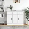 Image de Buffet blanc 91x28x75 cm bois d ingénierie