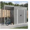 Image de Abri de Jardin avec Toit Prolongé, Cabane à Outils avec Poignées, Remise à Outils, Abri de Rangement Terrasse, Gris 364525
