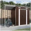 Image de Abri de Jardin avec Toit Prolongé, Cabane à Outils avec Poignées, Remise à Outils, Abri de Rangement Terrasse, Marron 364527