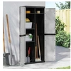 Image de Armoire de rangement d'extérieur gris et noir 65x37x165 cm PP 364200