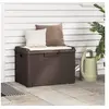 Image de Boîte de rangement jardin coussin de siège marron 125 L PP