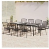 Image de Ensemble à manger de jardin 9 pcs anthracite acier, ensemble de salle à manger, ensemble de salle à manger 3187974