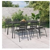 Image de Ensemble à manger de jardin 7 pcs anthracite acier, ensemble de salle à manger, ensemble de salle à manger 3187993