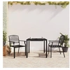 Image de Ensemble à manger de jardin 3 pcs anthracite acier, ensemble de salle à manger, ensemble de salle à manger d'extérieur, ensemble de mobilier