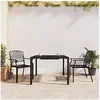 Image de Ensemble à manger de jardin 3 pcs anthracite acier, ensemble de salle à manger, ensemble de salle à manger d'extérieur, ensemble de mobilier