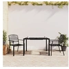 Image de Ensemble à manger de jardin 3 pcs anthracite acier, ensemble de salle à manger, ensemble de salle à manger d'extérieur, ensemble de mobilier