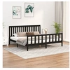 Image de Bedframe met hoofdbord massief grenenhout zwart 200x200 cm3188230