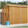 Image de Abri de jardin marron clair 191x555x198 cm acier galvanisé, rangement de jardin, abri à outils de jardin 3188280