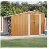 Image de Abri de Jardin, Cabane à Outils avec Poignées, Remise à Outils avec Toit Inclinable, Abri de Rangement, Marron Clair 3188298