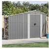 Image de Abri de jardin gris 277x93x179 cm acier galvanisé, rangement de jardin, remise, abri à outils, abri en métal 364516