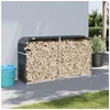 Image de Porte bûches anthracite 180x45x100 cm acier galvanisé