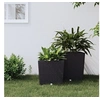Image de Jardinière et intérieur amovible anthracite 21 /32 L rotin PP, bac à fleurs, pot de jardin, support de jardinière, pot de fleur, pot de fleurs