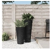 Image de Jardinière et intérieur amovible anthracite aspect rainuré, bac à fleurs, pot de jardin, support de jardinière, pot de fleur, pot de fleurs