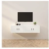 Image de Meubles TV Muraux 2 pcs, Armoires de Télévision avec Porte, Armoires Suspendues, Meubles de Rangement Salon Salle de Séjour, Moderne, Blanc 3188350