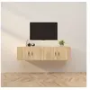 Image de Meubles TV Muraux 2 pcs, Armoires de Télévision avec Porte, Armoires Suspendues, Meubles de Rangement Salon Salle de Séjour, Moderne, Chêne Sonoma
