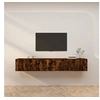 Image de Meubles TV Muraux 3 pcs, Armoires de Télévision avec Porte, Armoires Suspendues, Meubles de Rangement Salon Salle de Séjour, Moderne, Chêne Fumé