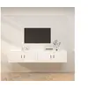Image de Meubles TV Muraux 2 pcs, Armoires de Télévision avec Porte, Armoires Suspendues, Meubles de Rangement Salon Salle de Séjour, Moderne, Blanc