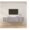 Image de Meubles TV Muraux 2 pcs, Armoires de Télévision Suspendues avec Compartiment, Meubles Télé avec Porte Salon, Moderne, Sonoma Gris
