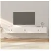 Image de Meubles TV Muraux 3 pcs, Armoires de Télévision Suspendues avec Compartiment, Meubles Télé avec Porte Salon, Moderne, Blanc