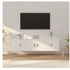 Image de Ensemble de Meubles TV 3 pcs, Armoires de Télévision avec Portes, Meubles Télé Salon Salle de Séjour, Moderne, Blanc Bois d'Ingénierie
