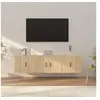 Image de Ensemble de Meubles TV 3 pcs, Armoires de Télévision avec Portes, Meubles Télé Salon Salle de Séjour, Moderne, Chêne Sonoma Bois d'Ingénierie