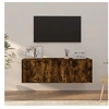 Image de Ensemble de Meubles TV 2 pcs, Armoires de Télévision avec Portes, Meubles Télé Salon Salle de Séjour, Moderne, Chêne Fumé Bois d'Ingénierie