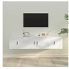 Image de Ensemble de Meubles TV 3 pcs, Armoires de Télévision avec Portes, Meubles Télé Salon Salle de Séjour, Moderne, Blanc Bois d'Ingénierie