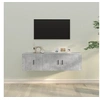 Image de Ensemble de Meubles TV 2 pcs, Armoires de Télévision avec Portes, Meubles Télé Salon Salle de Séjour, Moderne, Gris Béton Bois d'Ingénierie