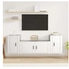 Image de Ensemble de Meubles TV 3 pcs, Armoires de Télévision Murales, Meubles Télé Salon Salle de Séjour, Moderne, Blanc Bois d'Ingénierie
