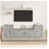 Image de Ensemble de Meubles TV 3 pcs, Armoires de Télévision Murales, Meubles Télé Salon Salle de Séjour, Moderne, Gris Béton Bois d'Ingénierie