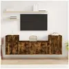 Image de Ensemble de Meubles TV 3 pcs, Armoires de Télévision Murales, Meubles Télé Salon Salle de Séjour, Moderne, Chêne Fumé Bois d'Ingénierie 3188515
