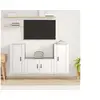 Image de Ensemble de Meubles TV 3 pcs, Armoires de Télévision Murales, Meubles Télé Salon Salle de Séjour, Moderne, Blanc Bois d'Ingénierie 3188526