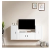 Image de Ensemble de Meubles TV 3 pcs, Armoires de Télévision Murales, Meubles Télé Salon Salle de Séjour, Moderne, Blanc Bois d'Ingénierie