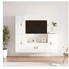 Image de Ensemble de Meubles TV 4 pcs, Armoires de Télévision Suspendues, Meubles Télé Muraux de Salon, Moderne, Blanc Bois d'Ingénierie